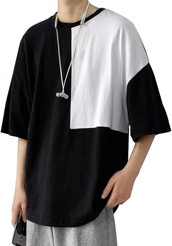 Amazon Tシャツ メンズ 夏服 半袖 ゆったり カジュアル 五分袖 無地 丸襟 快適 カジュアル おしゃれ ステッチング 大きいサイズ 半袖 人気 Tシャツ メンズ Tシャツ カットソー 通販