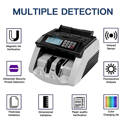 TenTatent Bill Counter Machine, Money Counting Machine With UV/MG/MT