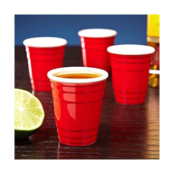 PARTY BARGAINS 2oz Plastic Shot Glasses (120 Pack) Mini Red