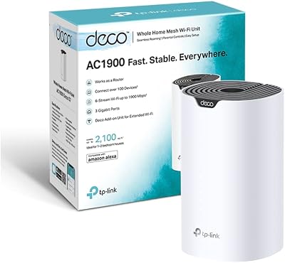 TP-Link Deco S7 AC1900 Add-on WiFi Mesh Unit for 7/6/5 Systems, 150 Devices