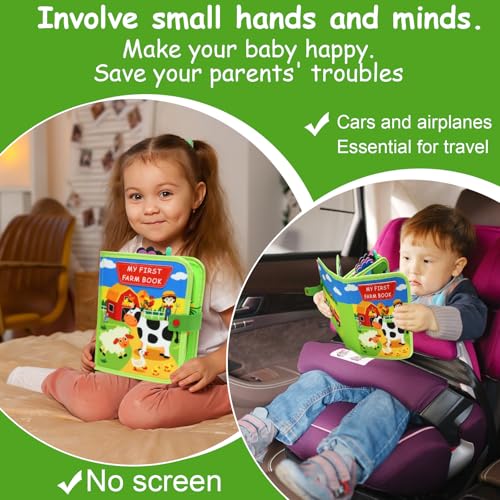 Busy Book Montessori for Children 1-3 Years | Felt Sensory Book with Educational Activities | Portable Interactive Quiet Book Game for Travel