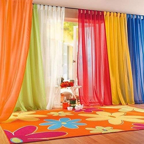 Amazon Com Iyuego Rainbow Color Orange Sheer Curtain Draperies