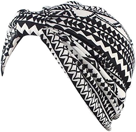 Womail Women Turban Head Cover Wrap Crochet Beanie Warm Printing Bathing Hat