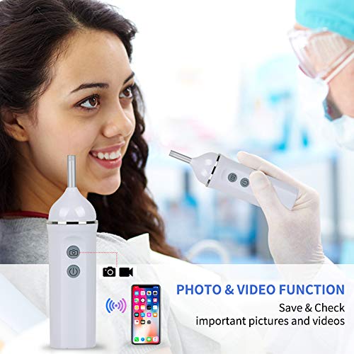 Otoscope Ear Cleaner Wireless Ear Camera 720P HD Earwax Removal Tool with 6 Adjustable LEDs for iOS and Android Smartphone, iPhone, iPad, Samsung