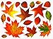 Thanksgiving and Fall Leaves Window Clings Decals Decorations Kit