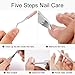 Cuticle Trimmer with Manicure Tools Set, Becoyou 5 Pcs Stainless Steel Professional Nail Tools, Cuticle Remover with Gel Polish Scraper Cuticle Cutter for Fingernails and Toenails