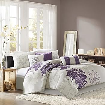 Amazon.com: D&H 7 Piece Violet Purple Grey Stunning Floral