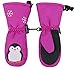 ANDORRA Boys Premium Weather-proof Thinsulate Ski Mittens, Penguin Print,XS,Fuchsia/Penguin