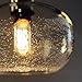 Casamotion Pendant Lighting Handblown Seeded Glass Drop Ceiling Lights, Rustic Globe Hanging Light, Clear, 1 Light