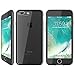 iPhone 7 Plus case, FlexGear 360 Slim Clear Hard PC Back TPU Bumper + Glass Screen Protector (Clear - Black)