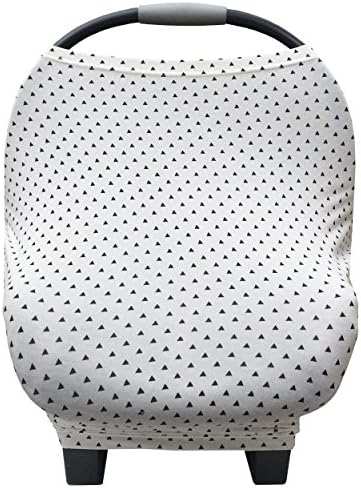 Nursing Breastfeeding Cover and Baby Car Seat Cover Canopy Multi-Use 5 in 1 "Pyramid" Black and White Gift by Stormbaby.