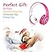 Wireless Bluetooth Headphones for Kids Boys Girls Over Ear,Built-in Mic,Stereo Sound ,3.5mm Audio Jack Cable for Pc Tablet Cellphone(Pink)