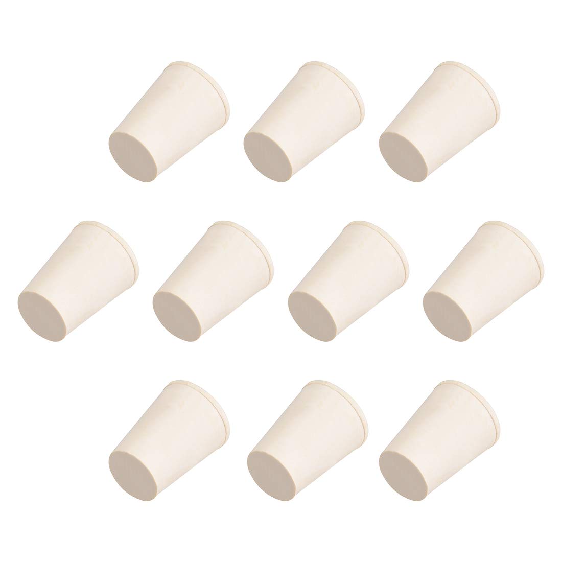 uxcell White Tapered Shaped Solid Rubber Stopper for Lab Tube Stopper Size 0 10Pcs