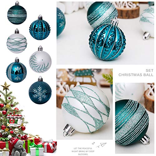 30 Stks Kerstballen, 6 Cm Blauw En Wit Onbreekbaar Kerstbal Ornamenten, Raam Opknoping, Lichtgewicht En… - Afbeelding 5