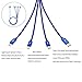 JASTEK Multi Charging Cable, 3.3 Feet (1M) 4 in 1 Braided Multiple Charging Cable Alluminum Adapter Connector with Type C, 2x 8 Pin Lighting, Micro USB for Universal Use - Blue