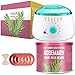 【Rosemary Essential Oil】Yeelen Wax Warmer Hair Removal Waxing Kit with 10.58oz Essential Oil Hard Wax Beans, 10 Wax Applicator Spatulas and 5 Wax Collars for Body, Face, Legs, Bikini Area