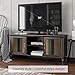 VASAGLE TV Cabinet for TVs up to 50 Inches, with 2 Open Shelves, Rustic TV Stand with Colorful Doors for Living Room, Entertainment Room, Office, Solid Wood Legs, Easy to Assemble, Brown ULTS05GL