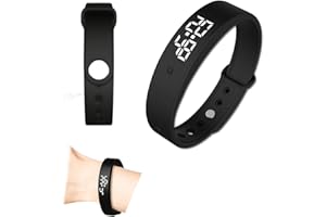 Rechargeable Clock Bracelet Silent -up Smart Wristband with Body Temperature Stopwatch Multi- Settings