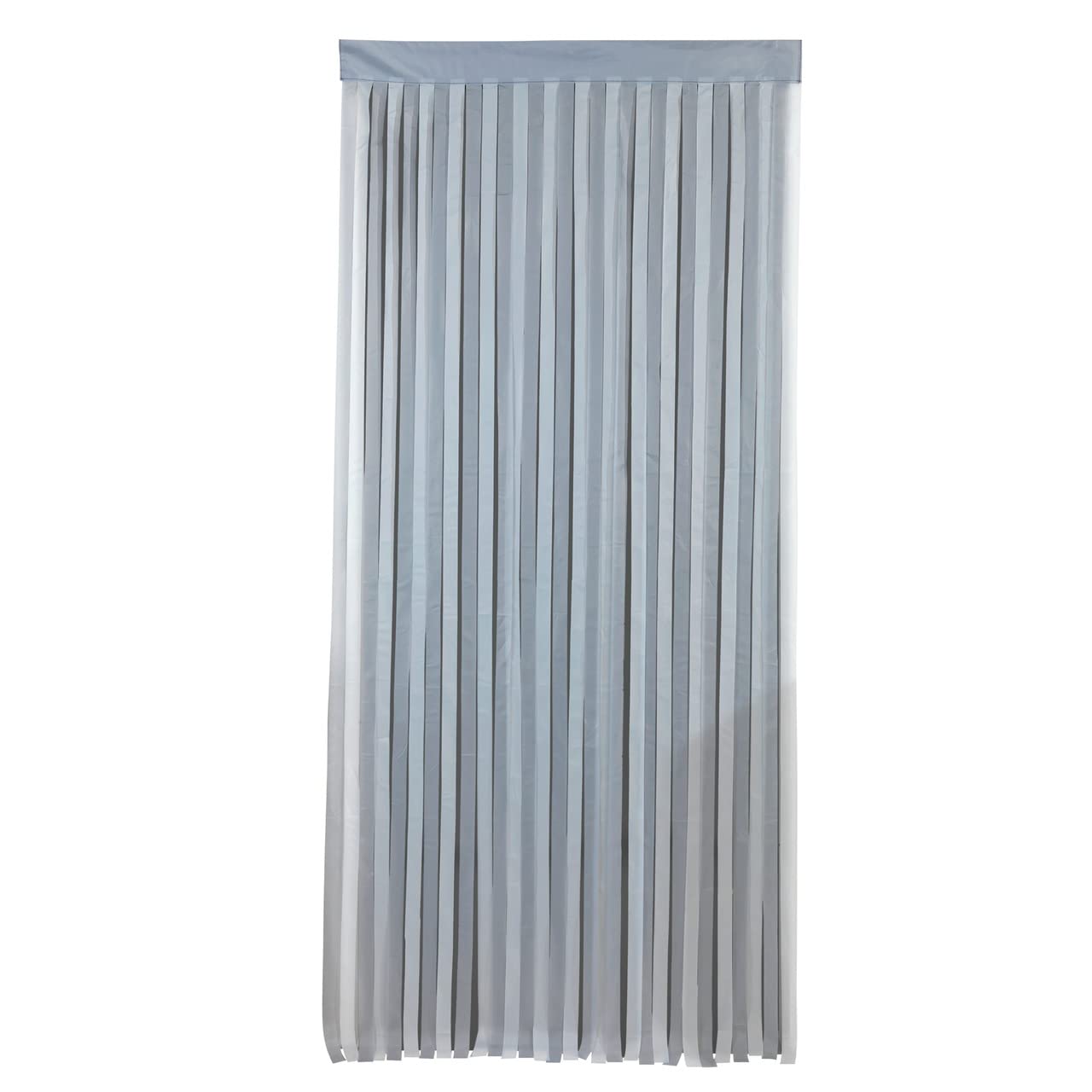Maximex Door Curtain Grey/White, Practical Strip Curtain Against Pesky Insects and Curious Eyes Includes Velcro Strap Also for Clothes Rails Made of Polyester 90 x 200 cm Can Be Cut to Size