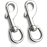 JY-MARINE Stainless Steel 316 Swivel Eye Bolt Snap Hook Marine Grade Single Ended Diving Clips Snap Bolt Trigger Chain Clip, Single Ended Trigger Clasp Pet Buckle,2Pieces