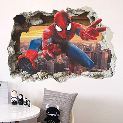 JUNMAONO Spiderman Wall Sticker/Wall Poster/Murals/Decal/Wallpaper/Paperhanging/Newspaper/Self-Stick Note/Instant Stickers Decoration/3D Stereo Wall Stickers/Art Alphabet Inspirational English Quotes Graffiti Removable Halloween Christmas Day Wall Sticker For Home Living Room Kitchen Bedroom Fridge Floor Window Car Bar Baby Kids Boy Girl Adult