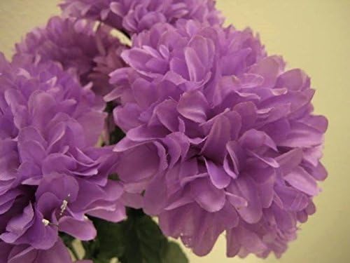 Chrysanthemum Mum Ball Bush 10 Artificial Silk Flowers 19" Bouquet 2302 Lavender