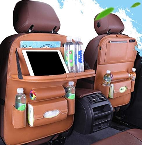 Jl 車用シートバックポケット 車用収納ポケット レザー素材パレット 防汚 車の収納ボックス 訳ありセール 格安 2本 多機能車用シート バックポケット車の収納袋 カップホルダー プレゼント ブラウン