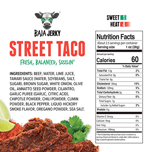 Baja Beef Jerky Healthy Beef Jerky, Gluten Free, 10g Protein, Keto