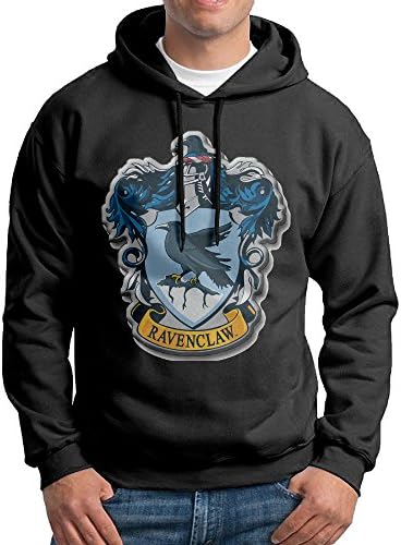 Harry Potter Ravenclaw Mens Fashion Pullover Hooded Sweatshirt Black
