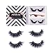 Newcally 3D Mink Eyelashes False lashes Messy Cross Dramatic Lashes 2 Pairs with Free Eyelashes Tweezer