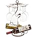 MyGift Bronze Metal Tabletop Wine Bottle Rack and Wine Glass Holder Stemware Display Stand
