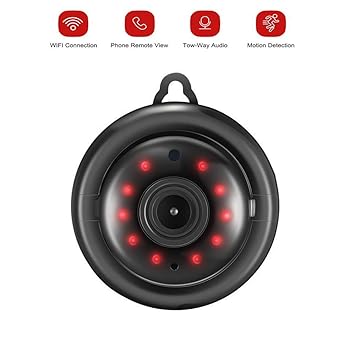 Mini IP Kamera, HD 720P Indoor Wireless Überwachungskamera, 2,4 G WiFi-Überwachungskameras mit Bewegungserkennung, Fernbedien