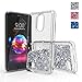 for Galaxy A6 Phone case,sasmung A600 Glitter case,DDTKZC Tempered Glass Protector and Sparkle The Liquid TPU is Clear case for Samsung A6 2018 (Silver)
