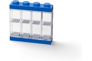 Room Copenhagen LEGO Minifigure Display Case, Stackable Storage Container for Collectible Figurines, 4 Stud, Bright Blue
