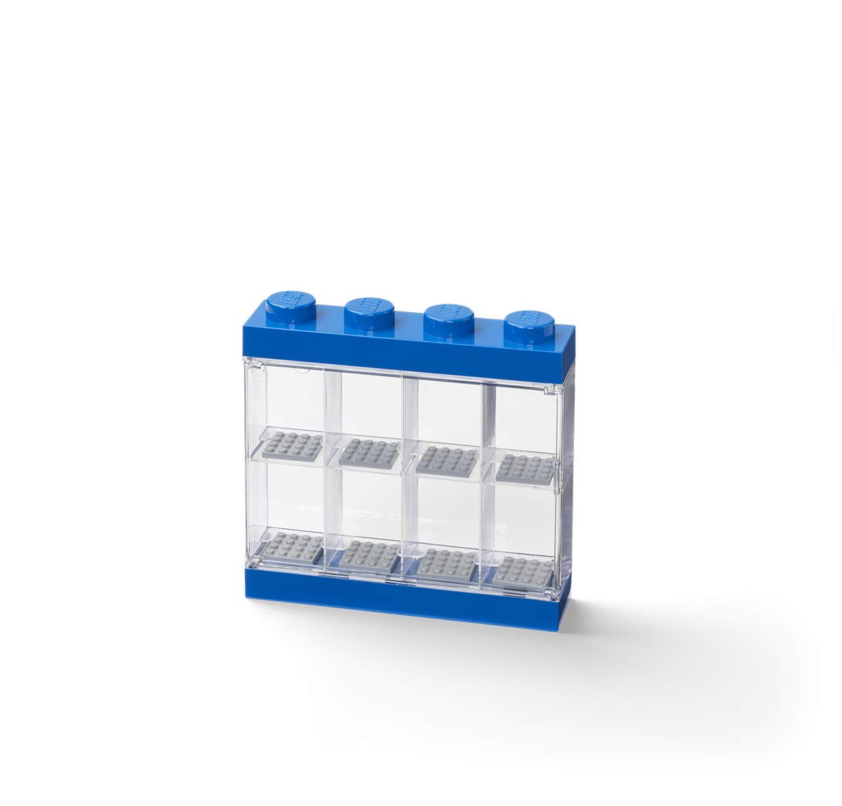 LEGO Minifigure Stackable Display Case with 8 Knobs, in Blue