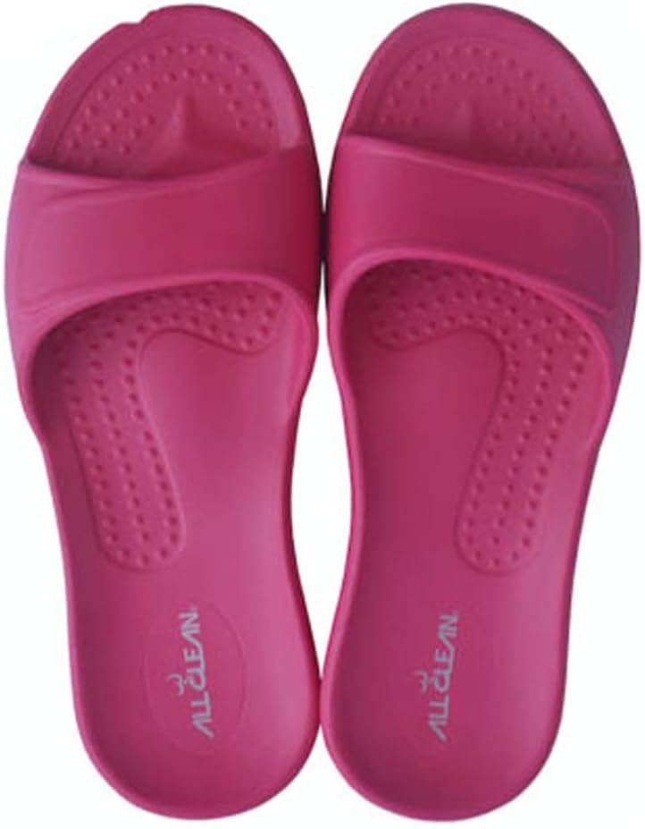 ALL CLEAN E.V.A ECO Friendly Ultra-Light Indoor Slides Sandals (Small - Hot Pink)