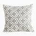 BEST DREAMCITY Canvas Embroidered with Grey Quatrefoil Cushion Covers (18