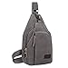 SAYGOER Canvas Sling Bag Unbalance Bag Men & Women for Outdoor Sports Grey