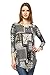Frumos Womens Tunic for Leggings Round Neck Top Black Comb 2X-Large