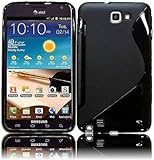 Black S-SHAPE Soft TPU Gel Case Cover for Samsung Galaxy Note LTE SGH-i717 AT&T