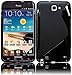 Black S-SHAPE Soft TPU Gel Case Cover for Samsung Galaxy Note LTE SGH-i717 AT&T