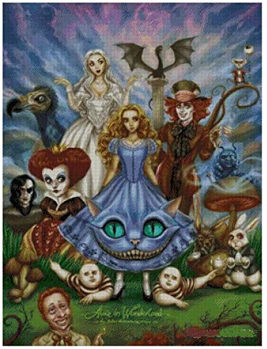 Big Alice in Wonderland Poster 300x400 Cross Stitch kit,Cotton Big Cross Stitch