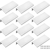 Qjaiune 12PCS Back Mount Finger Edge Pull 80mm/3.15", Aluminum Hidden Handle Concealed Tab Pulls for Home Kitchen Living Room