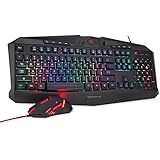 Redragon S101 Gaming Keyboard Mouse Combo, RGB LED Backlit 104 Keys USB Wired Ergonomic Wrist Rest Keyboard, Programmable 6 Button Mouse for Windows PC Gamer - [Keyboard Mouse Set]
