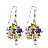 Jewelrypalace Natural Amethyst Citrine Garnet Peridot Sky Blue Topaz 925 Sterling Silver Earrings