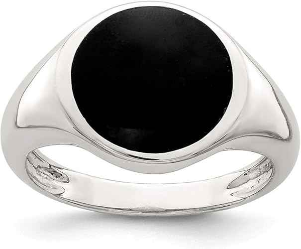 925 Sterling Silver Black Onyx Inlay Band Ring Stone Natural Fine Jewellery For Women Gifts For Her Ice Carats Amazon Co Uk Jewellery