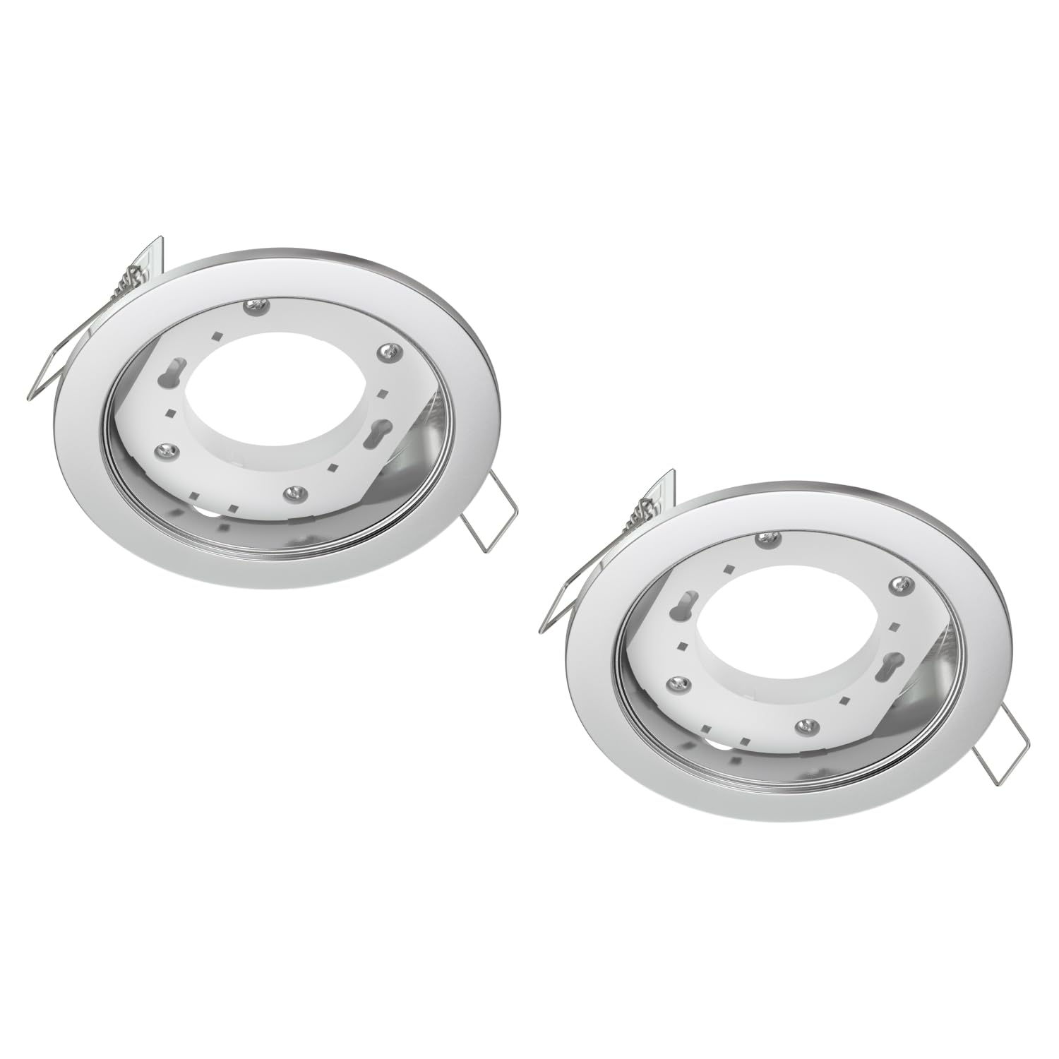 ledscom.de 2 pcs. recessed Ceiling Light ZOBE, Stainless Steel matt, Round, 107mm Ø, 1x GX53 max. 25W