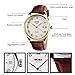 JOYSAE Men's Quartz Wrist Watches, Casual Business Analog Watches Waterproof Wrist Watch with White dial Brown Leather Band for Mens (Gold)