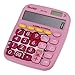 AUCH Cute Kitty 12 Digit Solar Powered Desktop Calculator, LCD Display, Pink