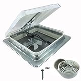 HENG'S 14" RV Roof Vent Kit w/Butyl Tape w/12 Volt Fan | White | #71112-C | RV Replacement Vent